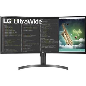 LG UltraWide 35WN75C-B, LG UltraWide 21:9 QHD VA 35'' (3440x1440, 5 Ms, SRGB 99%, HDMI, DisplayPort, USB-C, USB 3.0, HDR, FreeSync, Hauts Parleurs, Ajustable Hauteur)