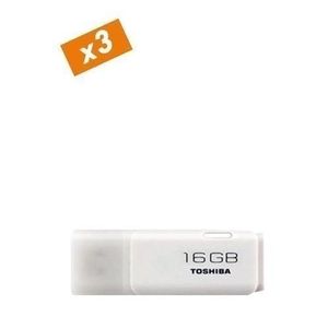 Toshiba 3 Clés USB Compatible - 16 Go - Blanc