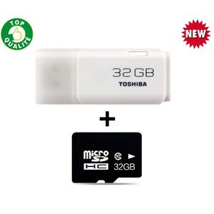 Toshiba Clé USB Flash Drive 32Gb - Blanc + Une Carte Mémoire 32Gb