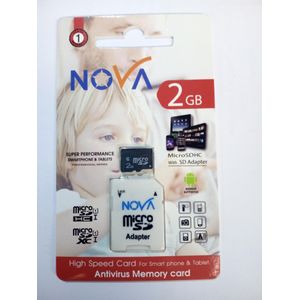 Nova Carte Mémoire Micro SDHC - 2 Gb - Blanc / Noir