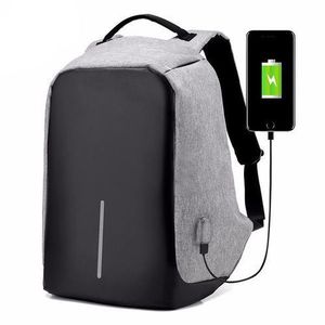 Sac à Dos Intelligent Avec USB Port - Antivol - Résistant à L'eau Compatible PC - Gris/Noir
