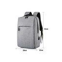 Sacs ,Sac A Dos Pour Ordinateur - 15.6 Pouces - 2 Poches Externes - Gris
