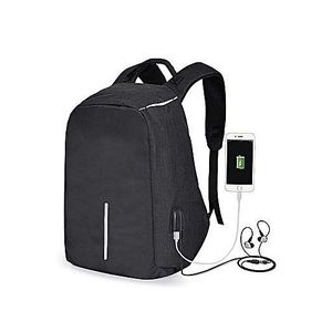 Sac A Dos Intelligent Avec USB Port - Antivol - Résistant A L'eau Compatible PC - Noir