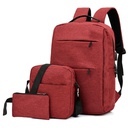 Sac à Dos élève 3 En 1 Cartable Enfant Fille/ Garçon CM Collège Lycée/bureau - Rouge