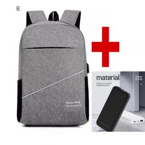 Sac A Dos - Rangement D'ordinateur 15 à 17 Pouces - Port USB - Noir/Gris