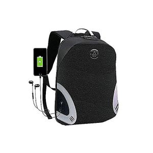 Sac à Dos Intelligent Avec USB Port - Antivol - Résistant à L'eau Compatible Ordinateur Portable - Gris/ Noir