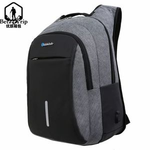Sac A Dos - Rangement D'ordinateur 15 à 17 Pouces - Port USB - Noir/Gris