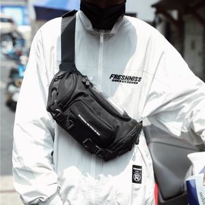 Sac Messager Pour Hommes Sac De Poitrine - Style De Rue Hip-hop - Noir