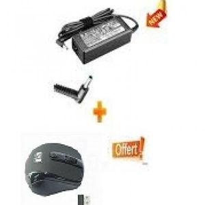 Hp Chargeur Pour PC Portable HP 19.5V 3.33A Bout Bleu + SOURIS SANS FIL OFFERTE - Noir