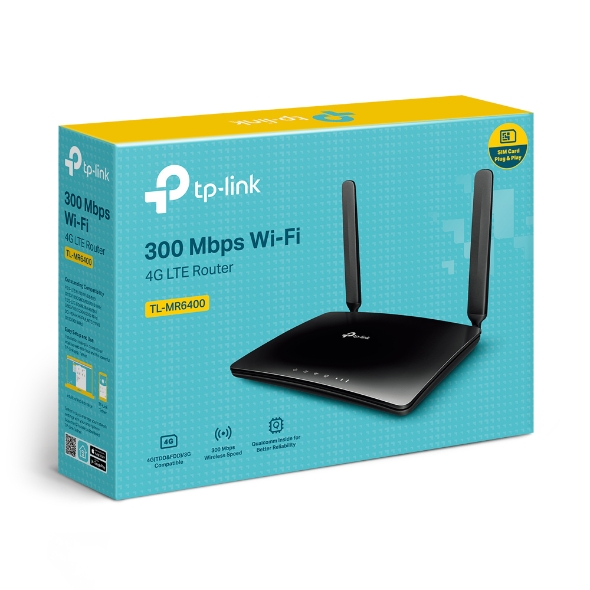 TP-Link Modem Routeur 4G LTE WiFi N 300 Mbps TL-MR6400 - Noir