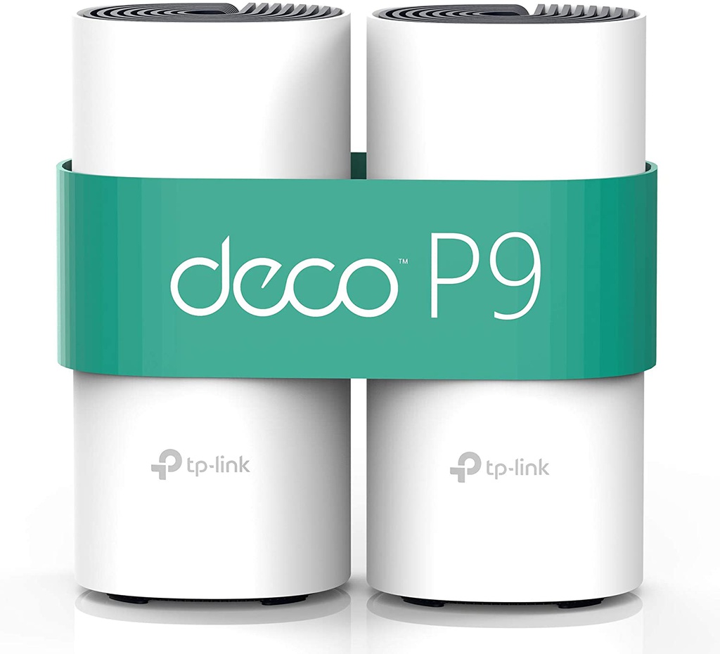 TP-Link Deco WiFi Mesh + CPL 1000Mbps Deco P9(3-pack) Système WiFi Pour Toute La Maison - Couverture WiFi De 400㎡, 2 Gigabit Ethernet Ports, Contrôle Parental, Idéale Pour Grande Maison De Murs épais
