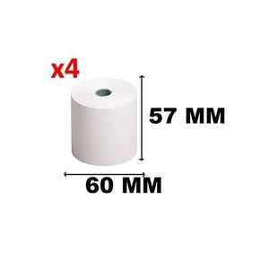Lot De 4 Rouleaux Papier Thermique 57 X 60 Pour Calculatrices à Ribbon