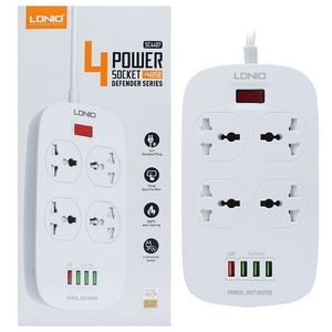Ldnio Multiprise 4 Prises - 4 Ports Usb Chargeur AutO Parafoudre LDNIO SE 4407