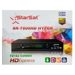 Star Sat Décodeur TNT - SR-T600HD - USB 2.0/Wifi - 3G - Noir + Chaînes Gratuites