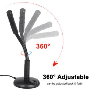 Microphone De Bureau Omnidirectionnel USB Plug-and-play à 360 ° Réglable