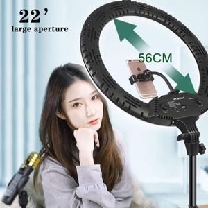 Ring Light  22 Pouces  56cm + Trepied + Telecommande - Noir
