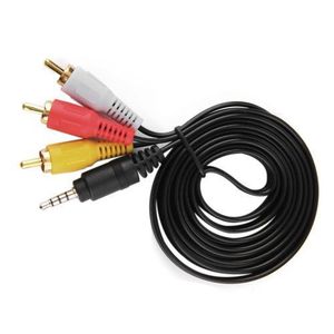 TB 1.5M 1080P HDTV Male To 3 RCA Audio AV Cable Cord Adapter Black