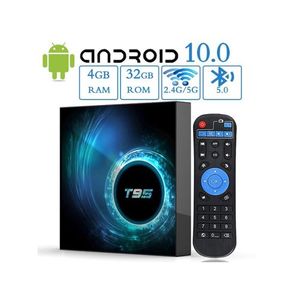 TV Box T95 -Android 10- 4 Go - 32 Go - 2.4G / 5G Double Bande WIFI / 3D / 6K / H.265 / BT 5.0 -Noir