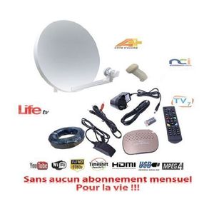 Starsat Kit Satellite - Parabole 65 Cm + Décodeur Mini MPEG 4 + LNB KU + Cable 25m