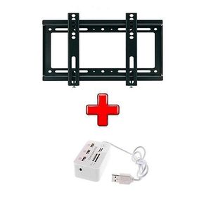 Support Mural 14-42 + Multi-port USB 7 En 1 - Noir/blanc