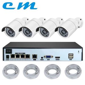 POE NVR Kits 4CH Maison Caméras De Vidéosurveillance Système H.265 POE NVR