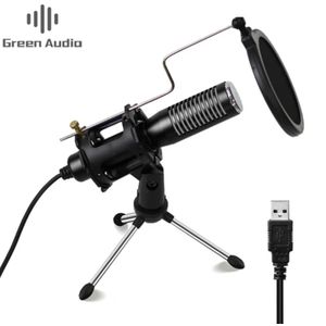 GREEN AUDIO Microphone USB Professionnel à Condensateur Avec Trépied Pour PC Enregistrement En Direct Gaming