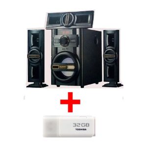 Jiepak Puissant Home Cinéma - Bluetooth Très Haute Qualité + 1 Clé USB