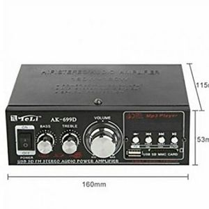 Amplificateur Audio/ USB / SD / MMC / FM STÉRÉO - Lecteur Numérique - Noir