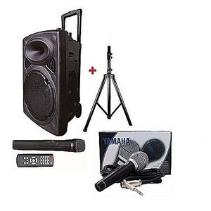 Jiepak D12 + 2 Microphones Avec Pied - Noir
