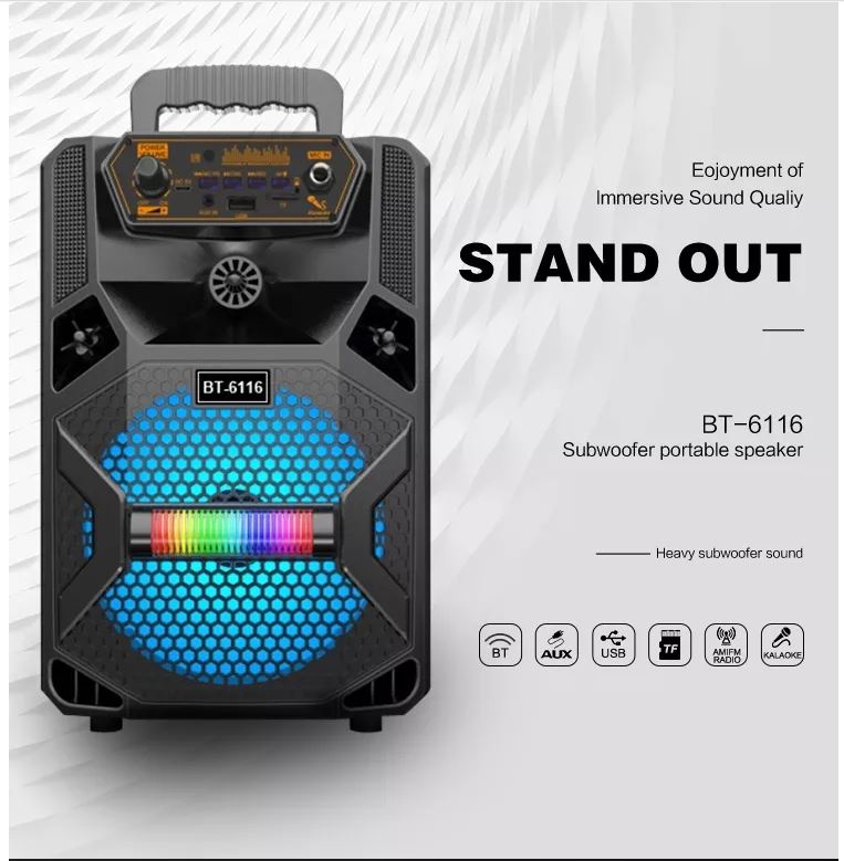 Enceinte Bluetooth Portable + 2 Micros  New Modèle 2020