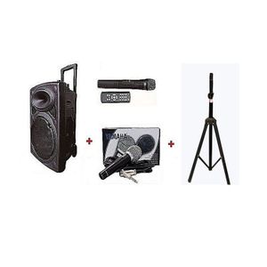 Sono Portable Amplifier +2Micro+1Télécommande+1Chargeur+Pied De Baffe