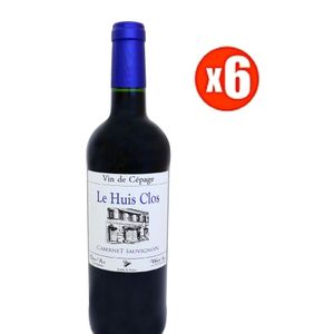 Cabernet Sauvignon Lot De 6 Bouteilles De Vin Rouge Huit Clos - Cabernet Sauvignon - France - 75Cl - 13%Vol