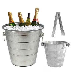 Deux Seaux à Champagne + Pince - Argent