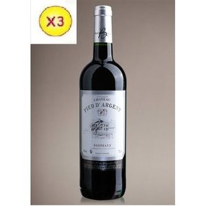 Bordeaux 3 Vins Rouges Bordeaux Château Pied D'Argent - 75 Cl - 14% Vol - France