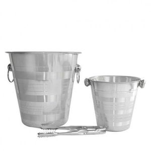Set 2 Seaux à Champagne + Pince - Argent