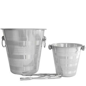 Set 2 Seaux à Champagne + Pince - Argent