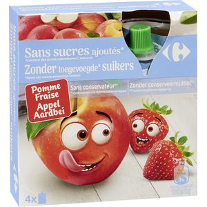 Carrefour Compotes En Gourde Pomme Fraise Sans Sucres Ajoutés