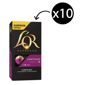 L'Or Espresso CAPSULES ONYX INTENSITÉ 12 (PACK 10x10 CAPSULES 100)