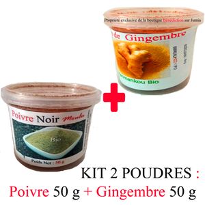 Bio Kit 2 Poudres: Poivre + Gingembre - 100g