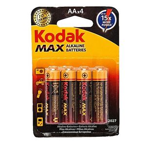 Kodak Piles AA 4 Piles Max Alakaline - Noir/Orange