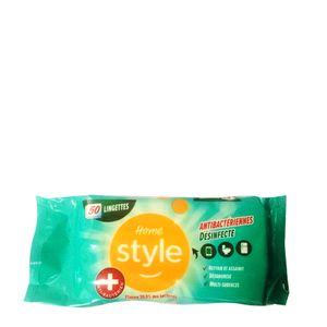 Style 50 Lingettes Nettoyantes toute surface - Antibactérienne - 99% des bactéries