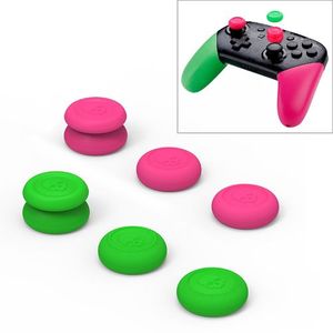 Skull&amp;Co Pro / PS4 Gamepad Rocker Cap Button Cover Thumb Grip Set For Nintendo Switch / Switch Lite / JOYCON (Pink Green)