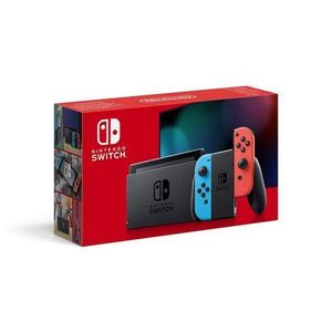 Nintendo Switch (nouvelle Version 2019) + Paire De Joy-Con Rouge Néon Et Bleu Néon