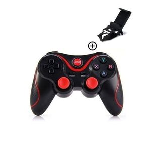 Home Manette De Jeu Bluetooth - Compatible SmartPhone Android/iPhone/iPad/PC/Tablette - Rechargeable - Noir + Support Smartphone Offert