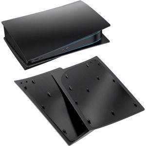Façades De Protection Noir Plaque De Remplacement Pour Disc Playstation 5, Plaques Latérales Antichoc Rigides Shell Case Skin Pour PS5 Disc Version Console - Noir Mat