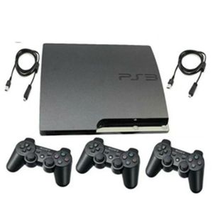 Sony PlayStation 3 Slim - 320 Go + 3 Manettes + 2 Câbles De Rechargement De Manettes + 25 Jeux Intégrés - Noir (Reconditionné)