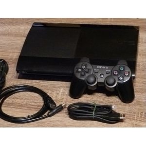 Sony PlayStation 3 SUPER SLIM NOIRE 500Gb CRAQUÉE +25JEUX + 3manettes + 2 Câbles USB ( Réconditionnée)