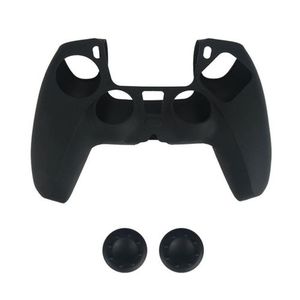 Game Handle Silicone Cover 2 Silicone Cap + 1 Non-slip Game Handle Cover-black