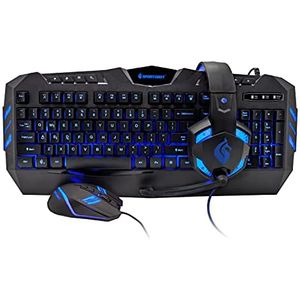 Soundbot Ensemble Combo Casque, Clavier Et Souris Avec Haut-Parleur Bleu