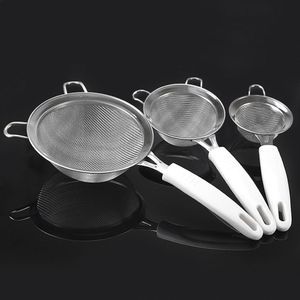 30 Mesh Stainless Steel Flour Mesh Sieve 8CM White Handle Daily Supplies